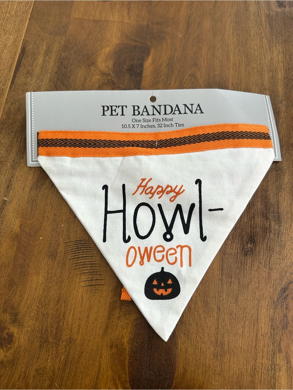 Happy Howl-oween Orange and White Dog Bandana
